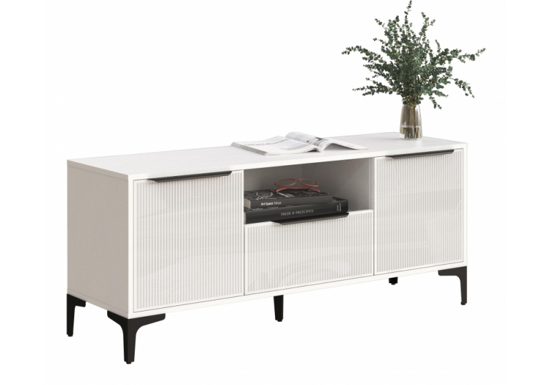 ТВ-тумба Иадама белый / белый глянец (135x40,6x56,5). 