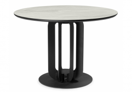 Керамический стол Шелдон 110 onyx bianco soft satin / черный (110x75)
