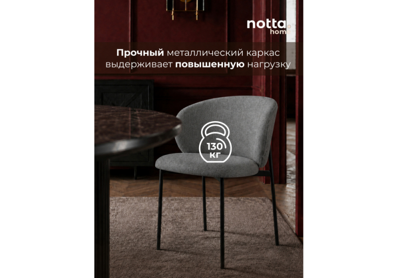Стул на металлокаркасе Локки серый (elon 86) / черный (60x60x82)