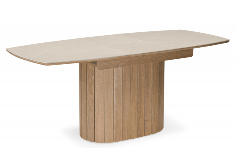 Керамический стол Люмен 160(200)х90 okara light yellow / дуб американский (90x76,5). 