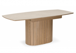 Керамический стол Люмен 160(200)х90 okara light yellow / дуб американский (90x76,5)
