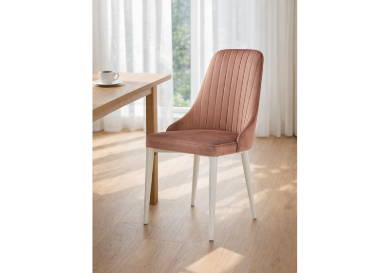 Стул на металлокаркасе Kora dark pink / white (47x57x89)