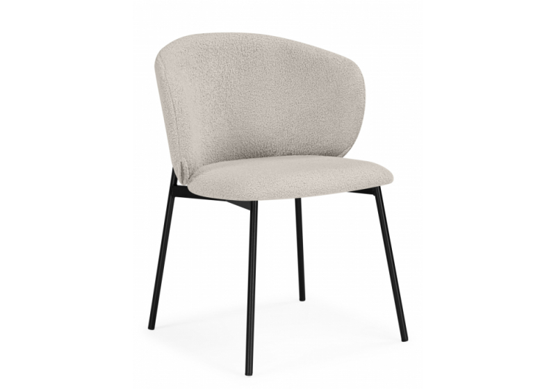 Стул на металлокаркасе Рикко бежевый (05 beige) / черный (60x60x78). 