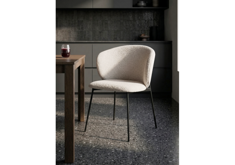 Стул на металлокаркасе Рикко бежевый (05 beige) / черный (60x60x78)