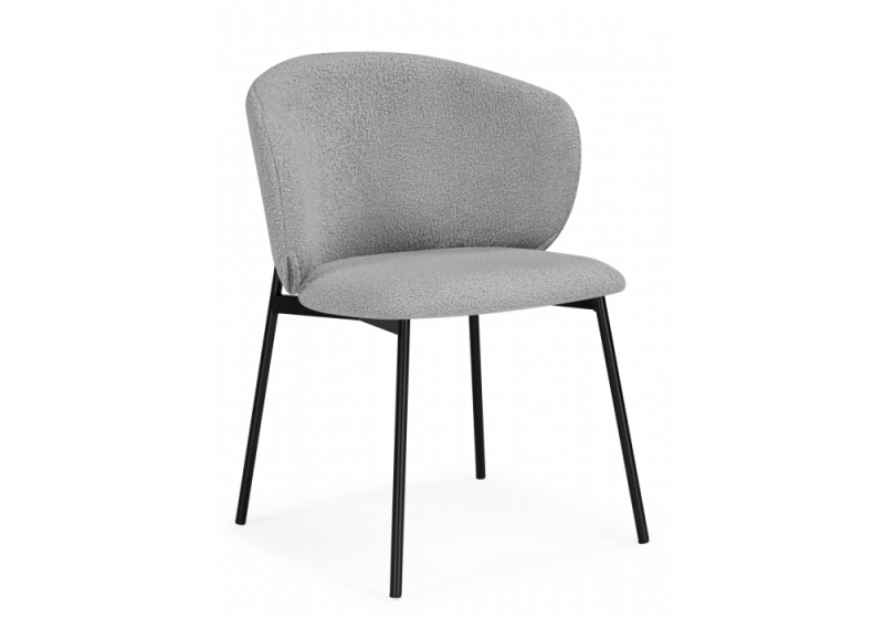 Стул на металлокаркасе Рикко серый (81 cloud) / черный (60x60x78). 