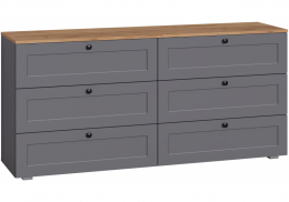 Комод Опра 16.240 серый графит / дуб золотой craft (160,1x41,9x75,4)
