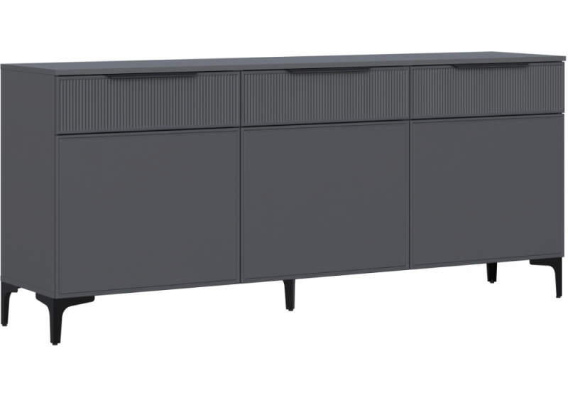 ТВ-тумба Иадама 3-ств. графит / графит софт (180,2x42x79). 