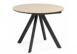 Керамический стол Трейси 90 okara light yellow / черный (90x75)