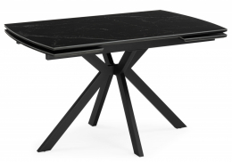 Керамический стол Катчел-2 120(180)x80 matte черный мрамор / черный (80x77)