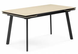 Керамический стол Норман 140(200)х80 okara light yellow / черный (80x75)