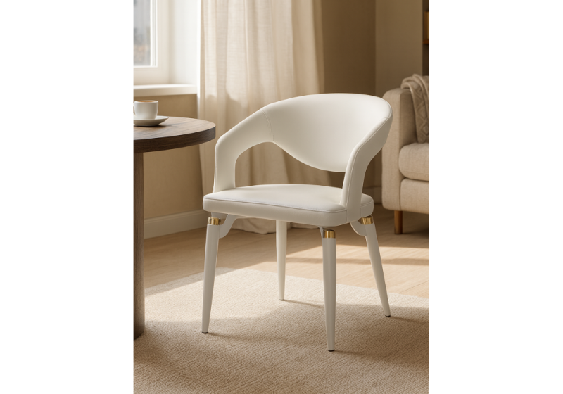 Стул на металлокаркасе Palma white / white and gold (55x60x78)