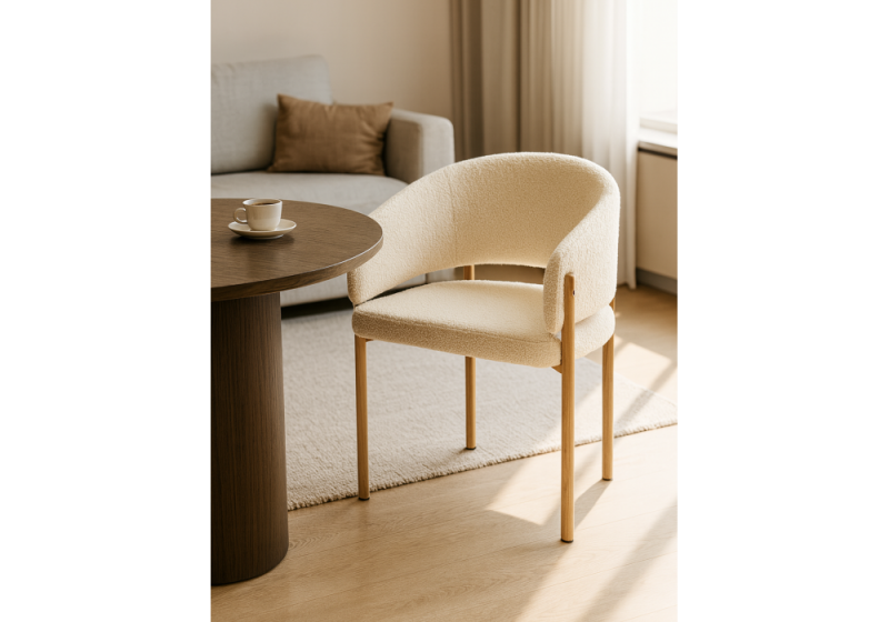 Стул на металлокаркасе Janin white / wooden metal (62x50x80)
