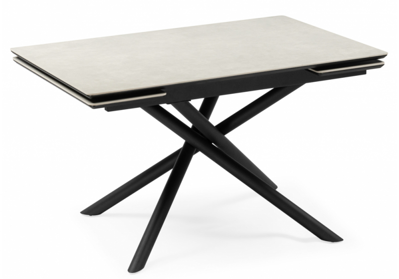 Керамический стол Мэриан 120(180)х80 carmen light grey / черный (80x75). 