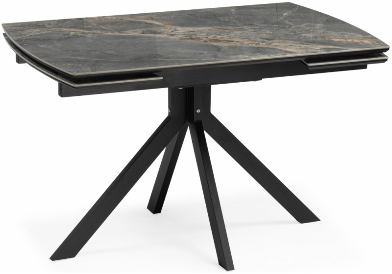Керамический стол Катчел 120(180)x80 nebula gold / черный (80x77). 