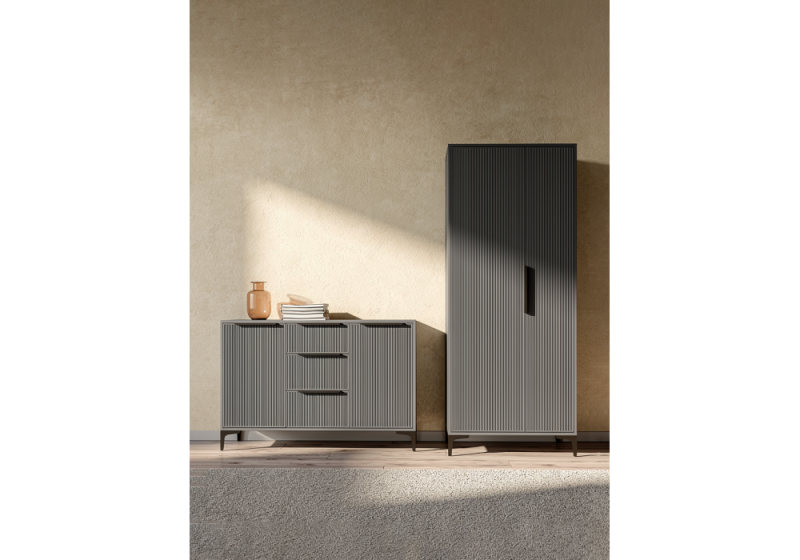 Готовая гостиная Иадама графит / графит софт комплектация 3 (209,1x54,3x196)