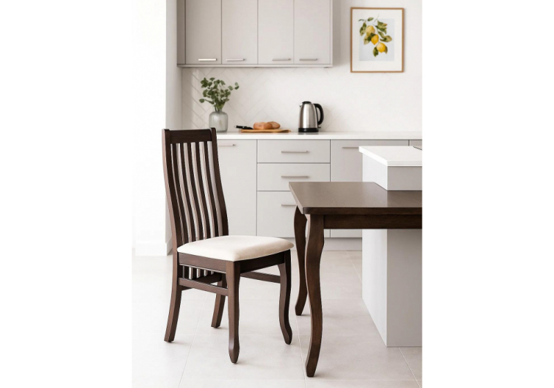 Стул деревянный Арлет ткань Tenerife latte / венге коричневый (45x55x102)