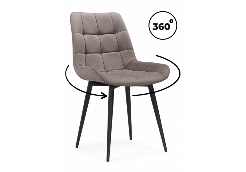 Стул на металлокаркасе Челси 360 К латте (zd 290) / черный np (50x60x80). 