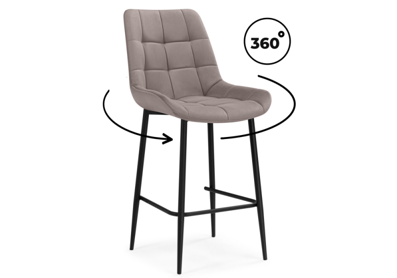 Барный стул Челси 360 латте (zd 290) / черный (50x58x99). 