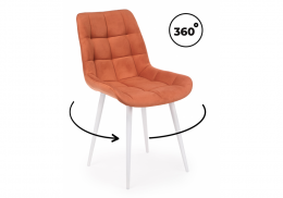 Стул на металлокаркасе Челси 360 К терракотовый (zd 432) / белый np (50x60x80)