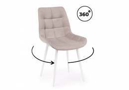 Стул на металлокаркасе Челси 360 К латте (zd 290) / белый np (50x60x80)