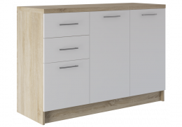 Комод Трог сонома / белый (120x43x84)