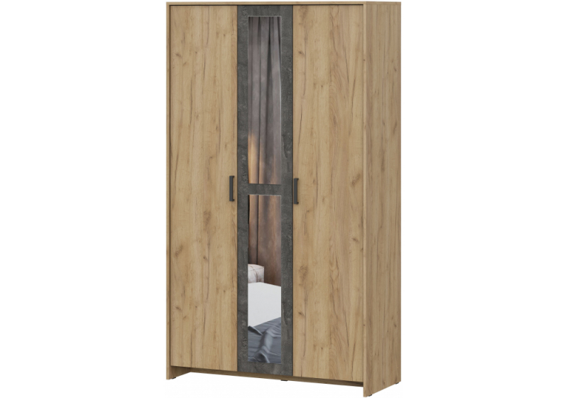 Шкаф Taika дуб золотой / камень темный (120,1x50x209,4). 