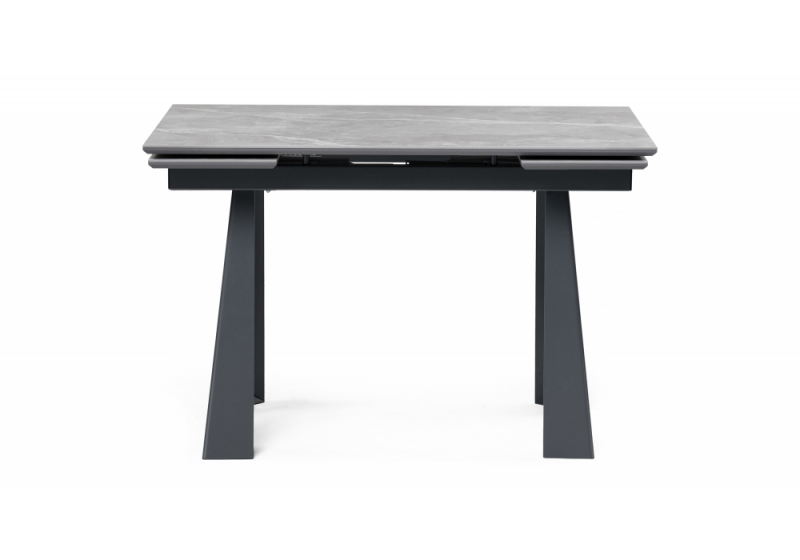 Обеденный стол Бэйнбрук 120х80х76 серый мрамор / графит (80x76)