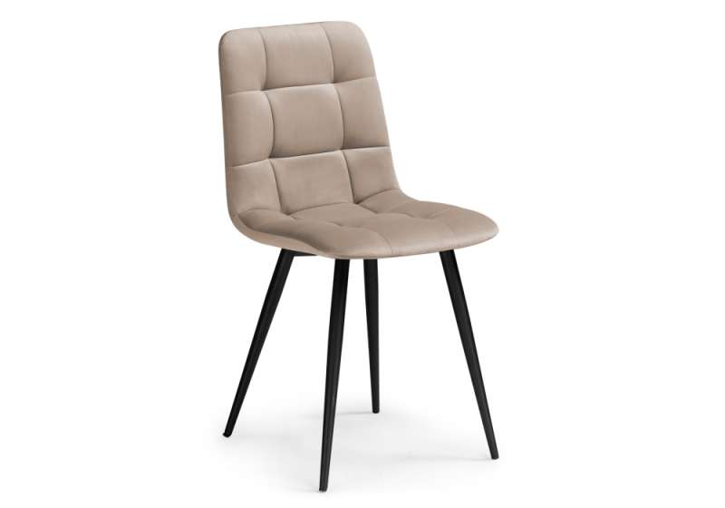 Стул на металлокаркасе Чилли К бежевый / черный (44x50x85). 